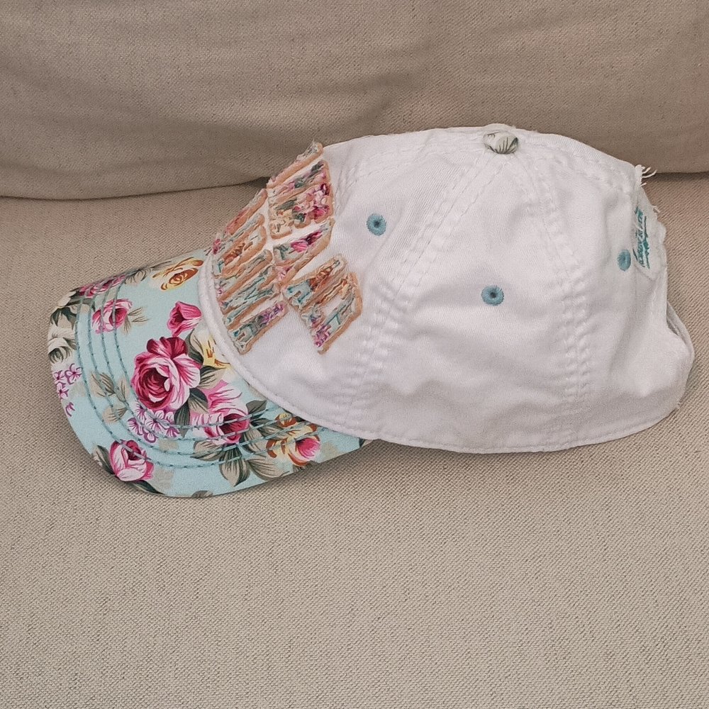 Robin Ruth Organge Beach Alabama Floral Cotton Ballcap - Picture 9 of 9